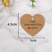 100pcs Heart Shaped Cards Valentine's Day Tags White Red Paper DIY Crafts Gift Labels Hanging Decoration 5x4.5cm