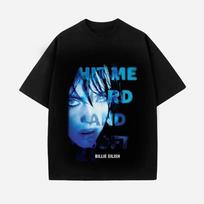 Black Loose Fit Hip-Hop T-Shirt with Billie Eilish Graphic for Spring/Summer 2026 S įvairiaspalvis