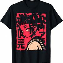Harajuku Cyberpunk Black  Anime Manga Waifu Japanese T-Shirt(4) S įvairiaspalvis