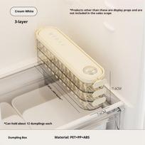 1/2/3 Layers Household Food-Grade Dumpling Container With Lid Freezer Fresh-Keeping Box Refrigerator Storage Box as the picture