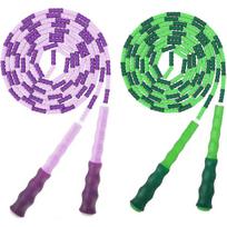 Jump Rope Soft Beaded Skipping Rope (2 Pack), Premium Adjustable Segmented Tangle-Free Workout Fitne