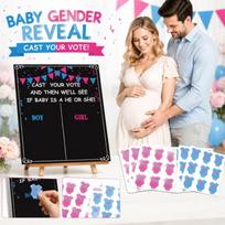 Gender Reveal Voting Board Baby Shower Party Game with 40 Voting Cards Boy or Girl Baby Gender Prediction Activity One Size