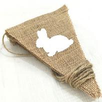 2M 7 Flags Vintage Burlap Linen Bunting Flags Pennant For Happy Easter Decorations Bunny Party Garland Decoration Candy Bar