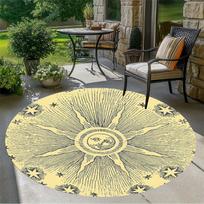 Astrology Round Area Rug Celestial Starry Sky Print NonSlip Floor Mat for Patio Porch Living Room Entryway Mystical Home Decor 80cm x 80cm