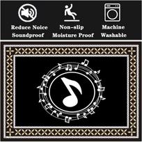 Music Notes  Rug, Sound Absorbing Stage Carpet Mat Rugs for Soundproofing Bass Drums Snare Electronic Jazz Musical Floo 50x80cm