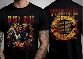 Gun N Rose Skeletons Tour 2026 Dvišaliai Unisex Marškinėliai XXXL brown
