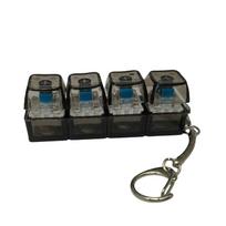 Mechanical Switch Keychain Four Key Tester Transparent Acrylic Housing With Removable Keycap For Keyboard Enthusiasts One Size