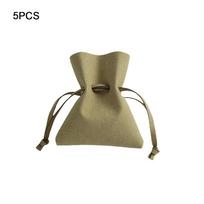Drawstring Closure Jewelry Packaging Bag Compact Storage Fungus Style Microfiber Pouch Microfiber Material Organizer Bag žalia