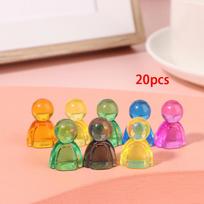 20pcs Acrylic Colorful Humanoid Chess Pieces 23*15*11mm For Board Game Card Games Markers Accessories