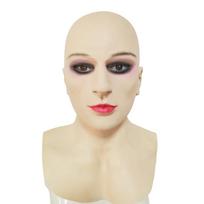 Halloween Bald Beautiful Woman Latex Headgear Funny Costume Mask For Cosplay And Themed Parties