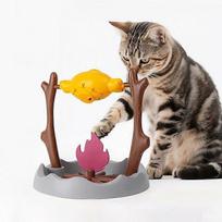 Cat Treat-Dispensing Slow Puzzle Feeder Bowls,Unique Rotatable Roast and Flame,Cognitive Training Game,Enrichment Interactive Stimulation Toys for Ind 1pcs