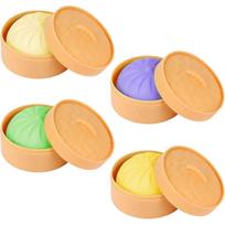 4 Packs Colorful Dumpling Stress Balls Fidget Toys Adults, Squeeze Dough Ball Stress Relief Hand Toys, Bun with Food Steamer Stretchy Easter Basket St
