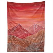 LINES IN THE MOUNTAINS V tapestry 75x100 juoda