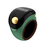Portable Ring Type Ball Digital Finger Counter Type-C Rechargeable Adjustable OLED Screen Display Mini Tally Counter for Muslims Zikr Prayer žalia