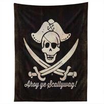 AHOY YE SCALLYWAG PIRATE FLAG tapestry 75x100 juoda
