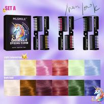 6PCS MLSMILE Colorful Hair Coloring Chalk Set 6 Disposable Hair Coloring Combs DIY Color Highlights Hair Stick
