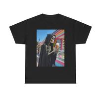 The Grim Reaper Enjoys Eating an Ice Cream Cone T-Shirt | Satanic Dark Humor Tee S
