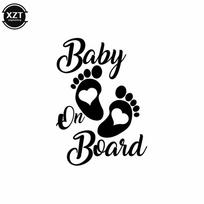 Creative Auto Car Sticker 17.7x12.7cm Cute Laptop Window Bumper Car Sticker Baby on Board Foot Vinyl Auto Decal juoda