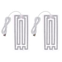 2Pcs 5V USB Heating Pad USB Heating Element Film Heater Clothes Heating Mat DIY Thermal Clothing Outdoor Heated Jacket Vest