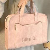 Large Capacity Laptop Bag Portable Computer Protective Case Stylish Laptop Sleeve  Office rožinė