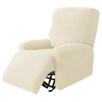 Jacquard Recliner Sofa Cover Stretch Soft High Elastic Sofa Cover With Pocket Non -Slip Furniture Protector For Living Room Decor smėlis