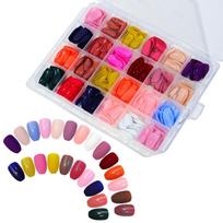 Press On Nails Long Coffin 24 Color Full Cover Long Fake Nails Acrylic False Nail Tips Solid Color Glossy False Nail 3