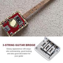 Patvarūs 3 stygų fiksuoti gitaros tiltelio atsarginiai dalys cigarbox elektrinėms gitaroms(Juoda)