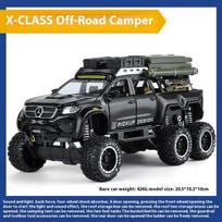 1:28 mastelio Mercedes-Benz X klasės Exy 6x6 kemperis visureigis Off Road SUV lydinio lieto metalo modelis automobilis Vaikams žaislinis automobilis Gimtadienio dovana su vaikais