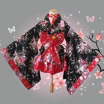 Senbonzakura Cosplay Kimono: Sakura tarnaitės pasirodymo kostiumas Adult XXXL raudona
