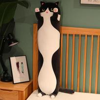 Mielas ir minkštas ilgas katės pliušinis žaislas, itin kawaii katės apkabinimo pagalvė, kūno gyvūnas, miego draugas, dovana vaikų gimtadieniui about 50cm