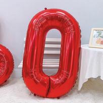 32-Inch Red Digital Aluminum Film Balloon Baby Birthday Party Decoration Scene Arrangement New Year'S Eve Photo Props 32 inch red number 0