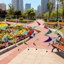 1PC Wind Turning Random Color Hot Air Balloon Rotating Colorful Windmill Sequins Rainbow Wind Strips Outdoor