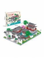 Suzhou sodo kinų klasikinio pastato mikro dalelių statybinių kaladėlių modelio dekoracija edukaciniai žaislai