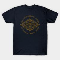 Men Black Print T-shirt The Continental No-Cut Transfer Paper Print Cotton Tshirt XL tamsiai mėlyna