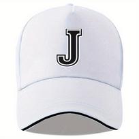 Raidė J pradinė beisbolo kepuraitė suaugusiems unisex poliesterio lauko reguliuojama snapback kepurė One Size