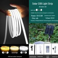 Saulės energijos COB LED juosta - Lauko, lipni - 10m, balta