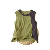 Women's Vest Fashion Casual T-shirt Tops Back Hollow Design Vest Sleeveless T-shirt Outer Wear Inner Wear Bottoming Sling XXXL žalia