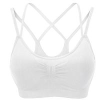 Women Sport Bra Multi Strap Hollow Out Back Push-up Vest Bra Quick-drying No Wire Seamless Gym Jogging Bra with Removable Padding M balta