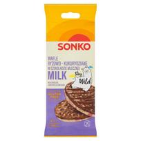 Sonko ryžių ir kukurūzų vafliai pieniniame šokolade 65 g (4 vienetai)