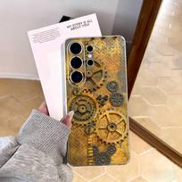 S-Steampunk Gear Mechanical COOL Phone Case For Samsung S25,S24,S21,S22,S23,S30,Ultra,S20,Plus,Fe,Note,10,9,5G Transparent Cover Samsung S30Ultra5G