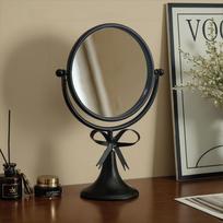 Light Luxury Makeup Mirror Oval Desktop Stand Mirror Creative Bow Vanity Mirror  Women juoda