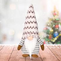 Delightful Gray Striped Rudolph Figure For Christmas Celebrations And Seasonal Decor
