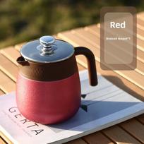 Small Enmelon Portable Insulated Tea Kettle With Tea Infuser For Outdoor Office And Gift Giving raudona