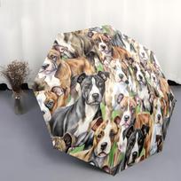 Pitbulls Pattern Print 1pc Automatic Folding Umbrella, Portable & Foldable Design with 8 Ribs, Casual Outdoor Accessory Birthd