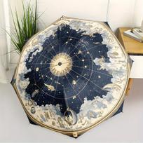 Celestial Map Umbrella with Zodiac Signs (Sagittarius, Aquarius, Leo) - Automatic Open/Close, Compact Folding Design, All-Seas