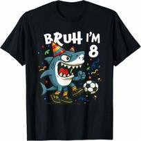 Tralalero Tralala Italian Brainrot Soccer 8th Birthday T-Shirt S įvairiaspalvis