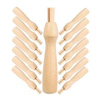 ABBY-16Pcs Poking Fun Tool Felting Needles Handles Felting Handles Needle Felting Handle Kit Punch Hole Wood Component