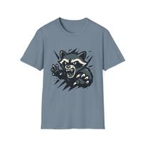 Unisex Softstyle T-Shirt Mens Womens Tees Top Rage Raccoon Claw Marks Urban Street Art Graphic Tee M