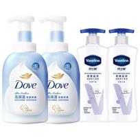 Dove Deeply Nourishing Body Wash & Vaseline Lotion Bundle