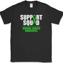 SUPPORT SQUAD Adrenal Cancer Awareness T-Shirt Mens Womens Tees Top Fund Raiser Group Tee L